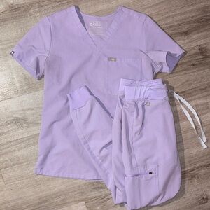 Figs Light Purple Lavender Scrub Set XS